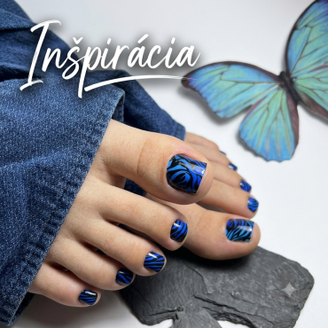 Wraps Stickers - Nálepky na estetickú pedikúru - ZEBRA (BLUE)